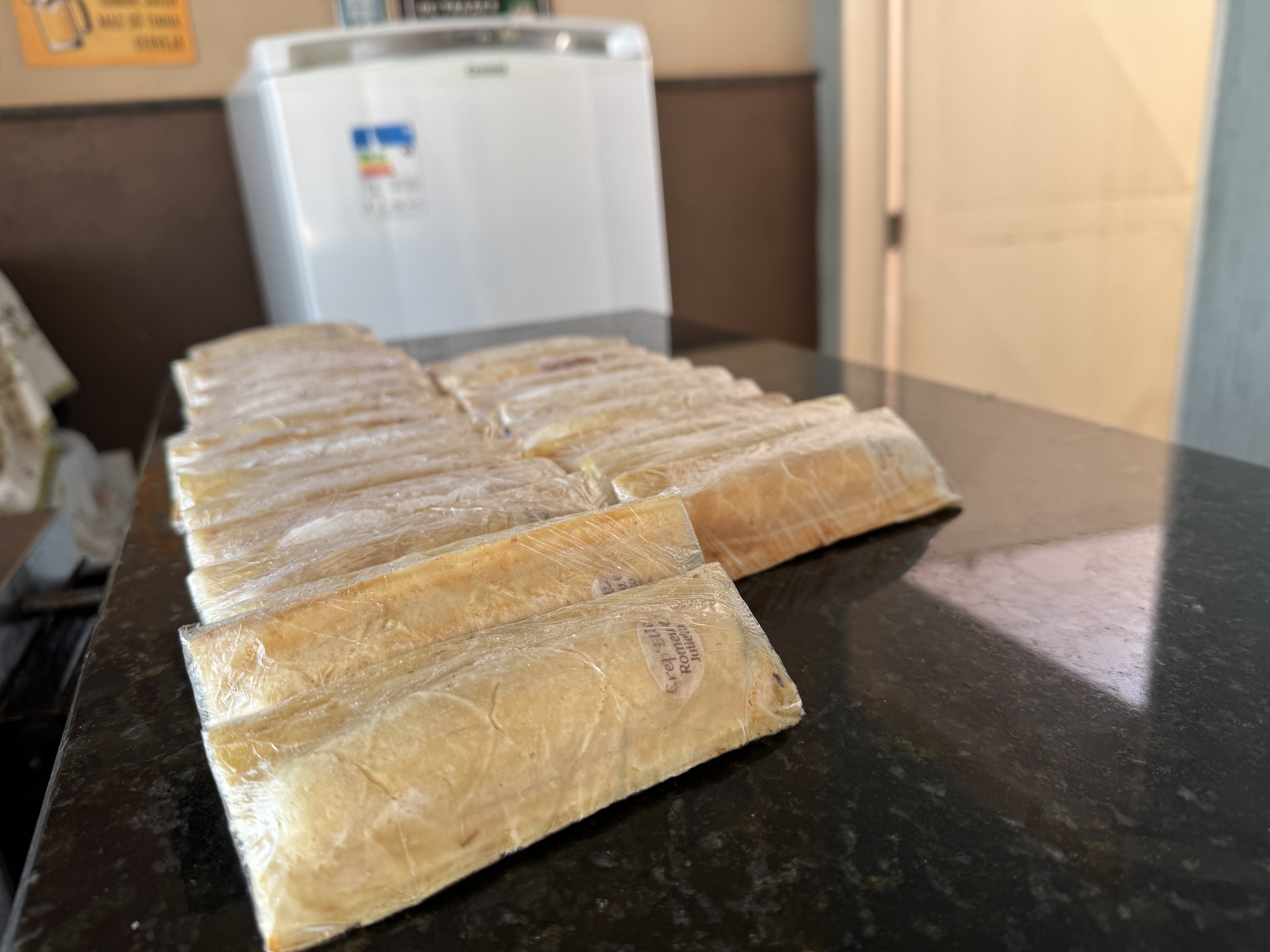 Crepes congelados embalados
